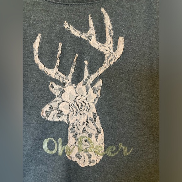 Maurice's Oh Deer Long Gray Sweatshirt Size Large - Picture 5 of 8